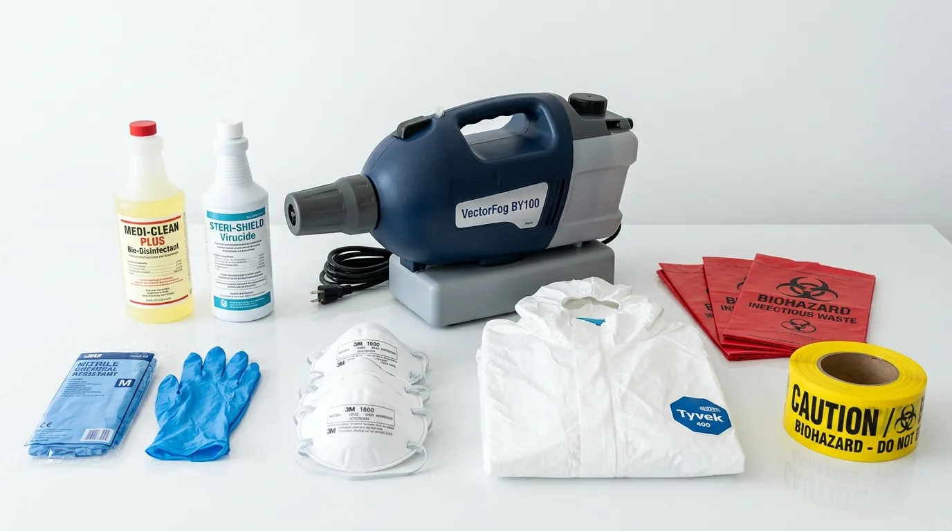 Professional biohazard remediation crew working in Pearsall